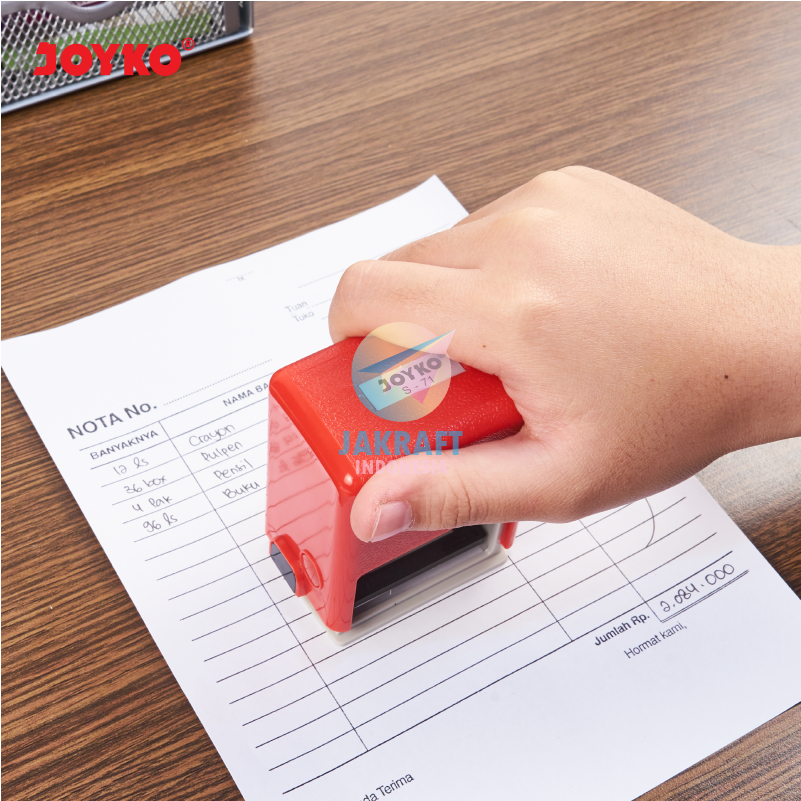 

tyvf (1 Pcs) Cap Stempel Otomatis "LUNAS" & Tanggal Bulan Tahun 2 Warna JOYKO S-71 Automatic Date