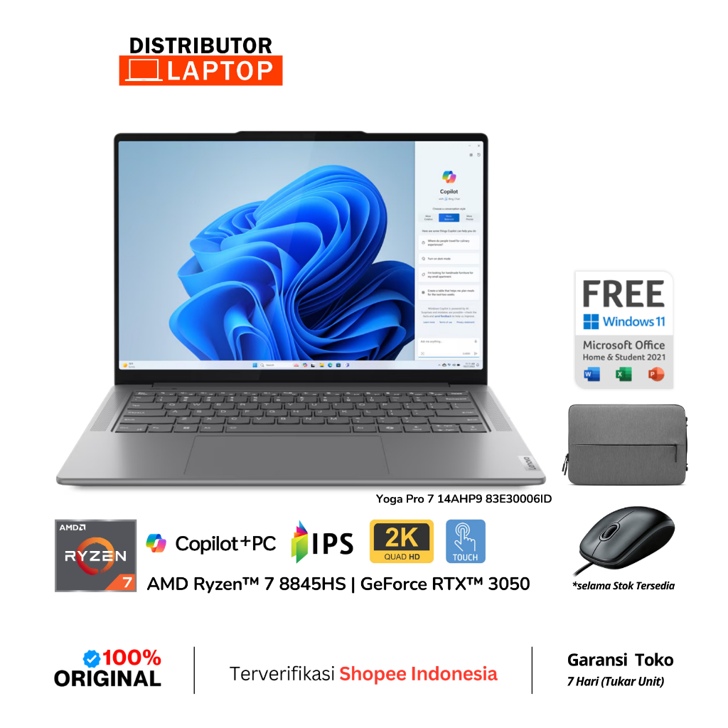 Lenovo Yoga Pro 7 R7 14AHP9 Ryzen 7 8845HS 16GB / 1TB 14.5" 2.5K Touchscreen