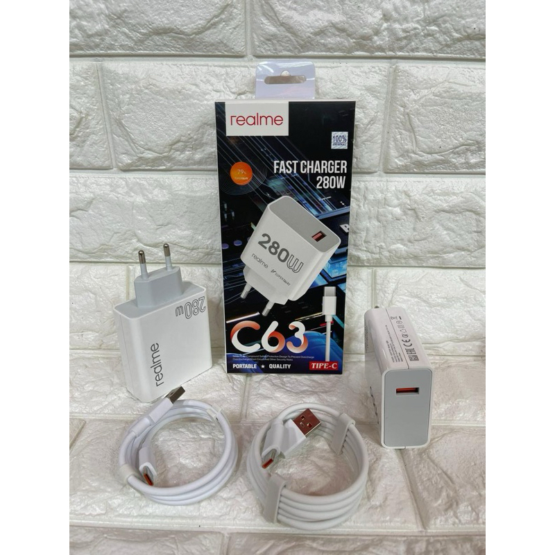 Charger Ori 100 Realme C63 Fast Charging 280W Casan Original