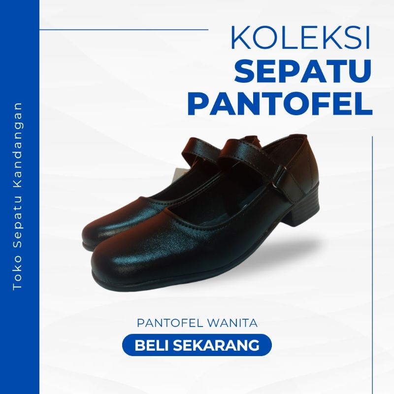 SEPATU PANTOFEL WANITA HITAM HAK KOTAK 3 CM PASKIBRA CEWEK SEPATU LOAFER SEKOLAH KERJA KANTOR PEREMP