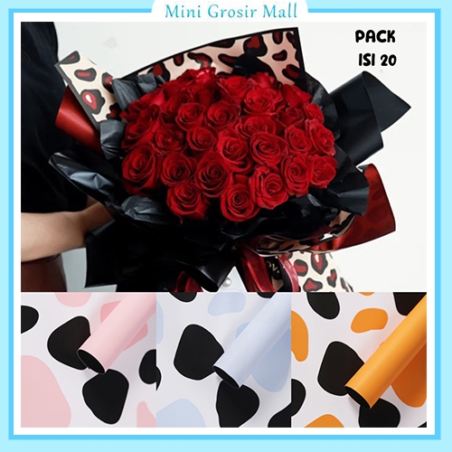 

Flower Wrapping Paper big Polkadot Cellophane Kertas Buket Motif Polkadot Kecil Bunga Florist Kb6099