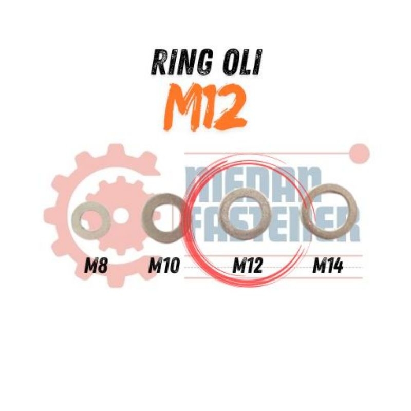 Ring Oli Aluminium M12 / Ring Oli Baut 17