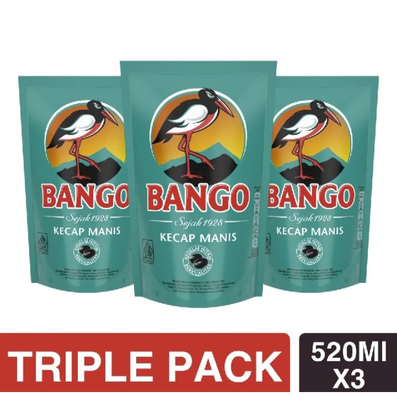 

[Paket isi 3] Bango Kecap Manis Refill 520 mL