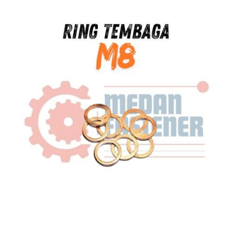 Ring Tembaga M8 atau 8x14 Baut 12 M8 Cooper 8mm tebal 1mm