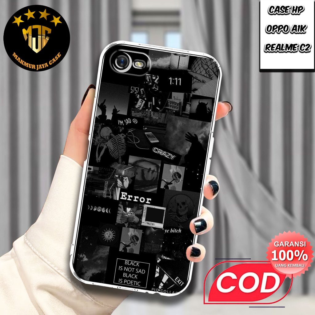 Case OPPO A1K / REALME C2 - Casing OPPO A1K Motif (ABSTRAK) - Softcase Premium Fourside - Bening Tra