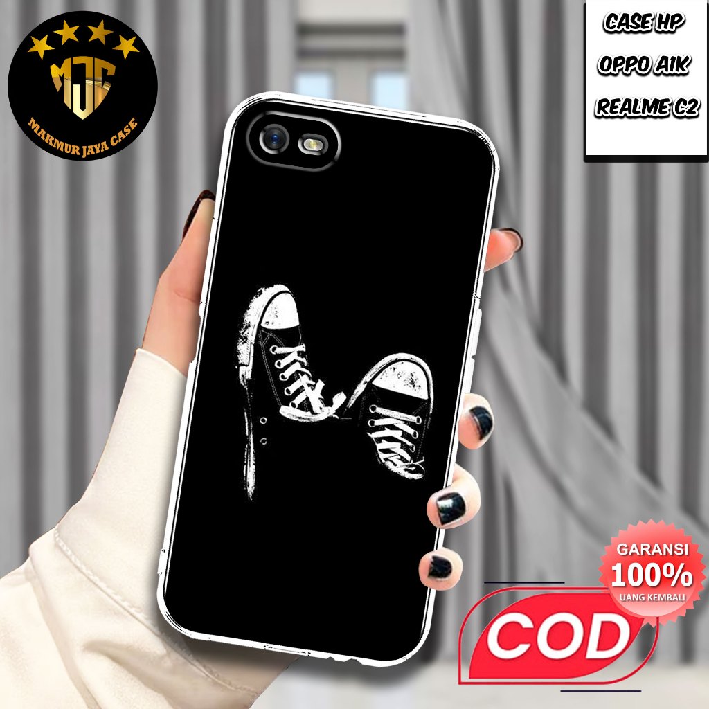 Case OPPO A1K / REALME C2 - Casing OPPO A1K Motif (VNS) - Softcase Premium Fourside - Bening Transpa