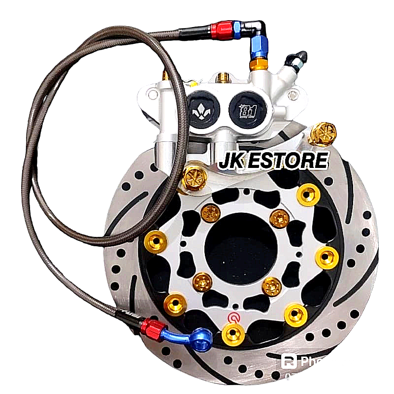 Paket Kaliper 8.1 Monoblok 4 Piston Untuk Motor MIO SMILE MIO SOUL MIO M3 MIO J MIO GT