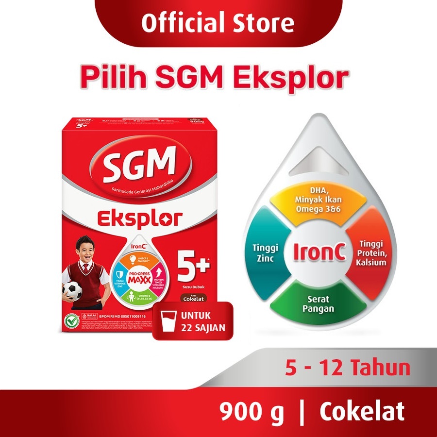 

Susu SGM Eksplor 5+ Pro-Gressmaxx Susu Pertumbuhan Cokelat 900G