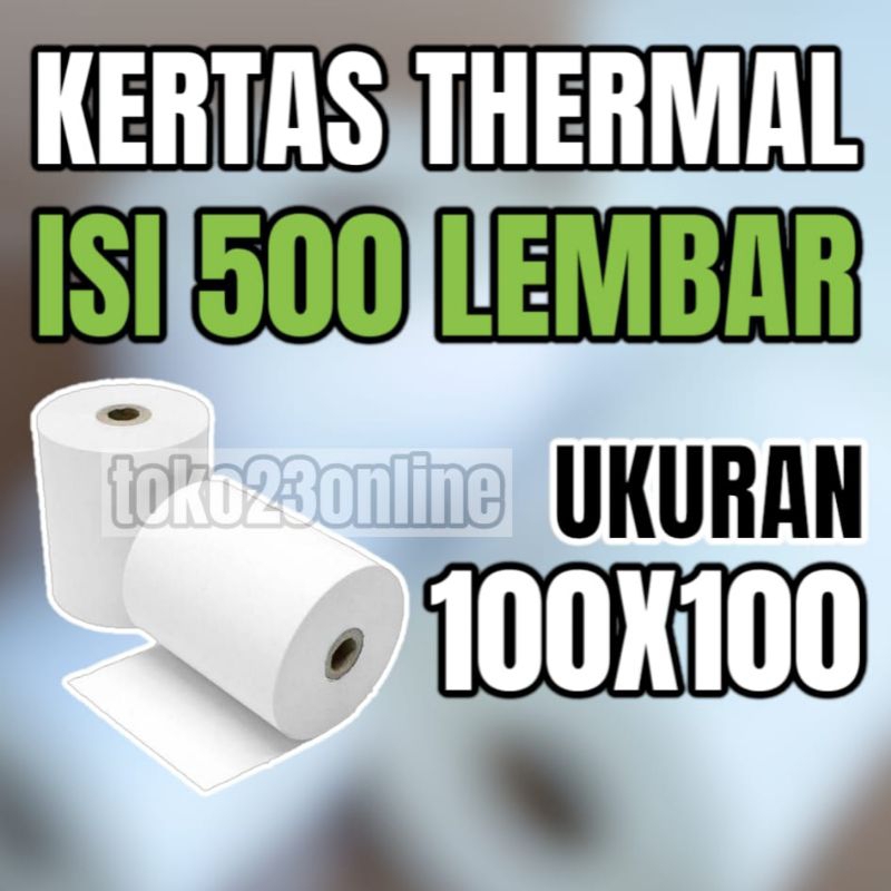 

LABEL THERMAL 100X100 ISI 500 PCS / KERTAS THERMAL 100 X 100 ISI 500 PCS / RESI THERMAL ONLINESHOP 100MMX100MM