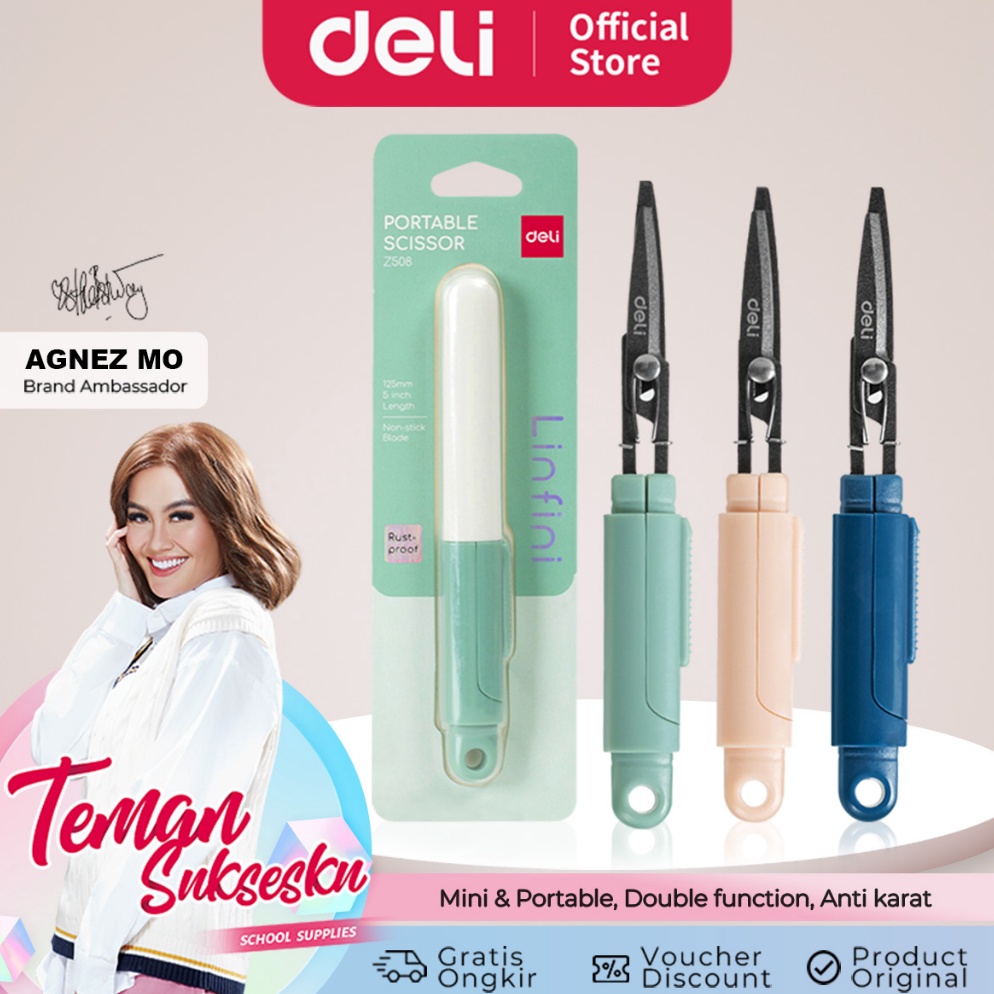 

Cuma hari ini Deli Gunting Portable Portable Scissor Dual Fungsi EZ58