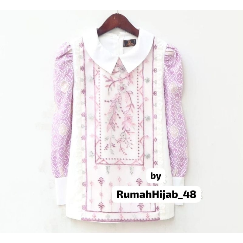 Atasan Batik Warna Lilac - Blus Batik - Atasan Batik - Baju Batik