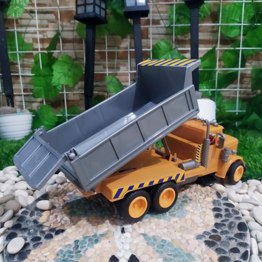 Mainan miniatur kontruksi dump truk - mainan mobil dump truk pasir - dump truk