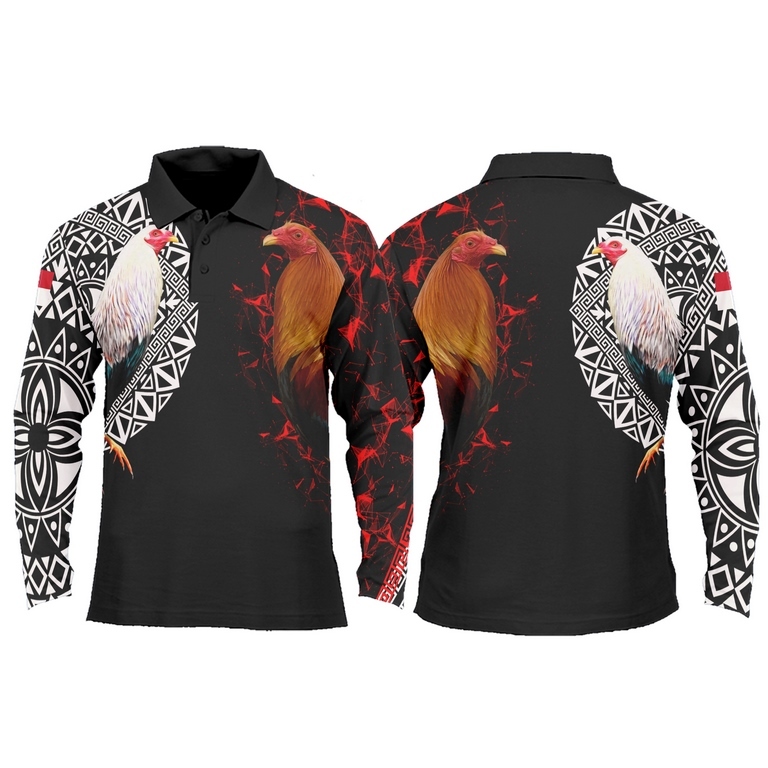 baju berkerah komunitas adu ayam jersey ayam adu Fullprint 3D terbaru