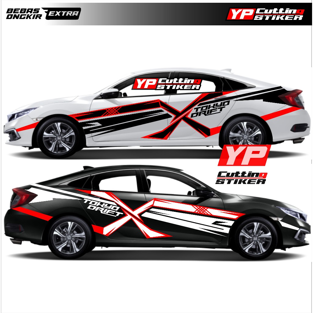 stiker mobil civic list minimalist sticker mobil civic X tokyo drift limited edition