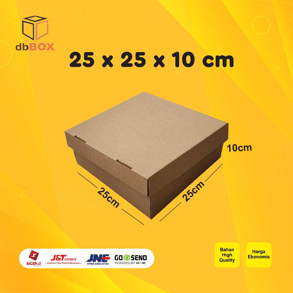 

BOX KUE 25x25x10 cm kardus die cut, untuk kue hampers gift box