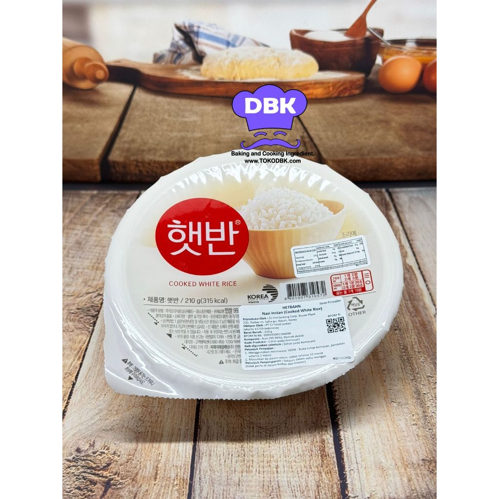

Nasi Putih Instan Korea 210g Cooked White Rice CJ Hetbahn nasi instant camping hiking