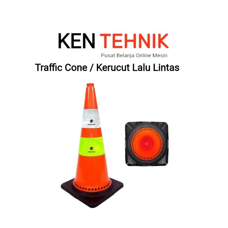 Traffic Cone 70cm / Kerucut Lalu Lintas GOSAVE