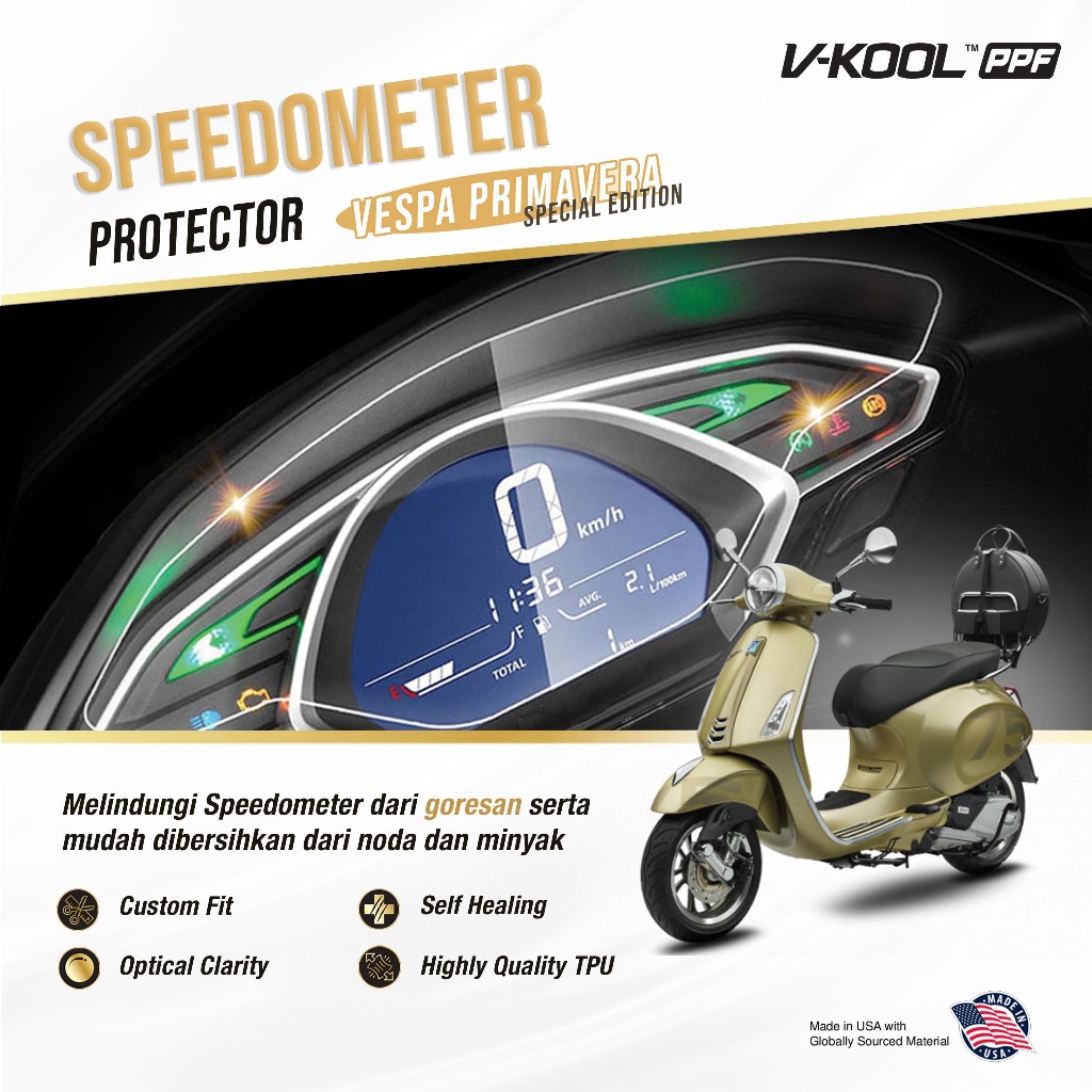 V-KOOL PPF Speedometer Vespa Primavera