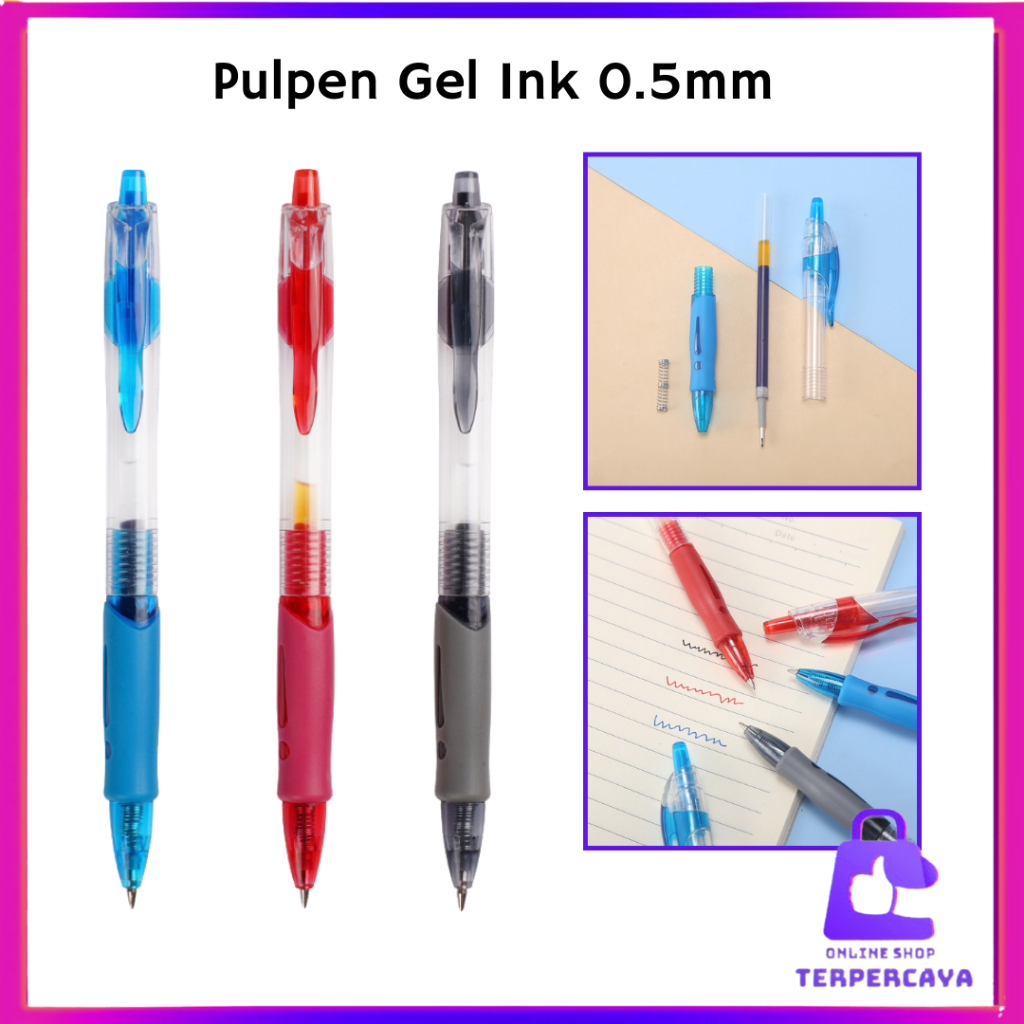 

OST Pulpen Gel Ink 0.5mm Standar Pulpen Alat Tulis Kantor Sekolah Pena Pen Pencet Tinta Cair