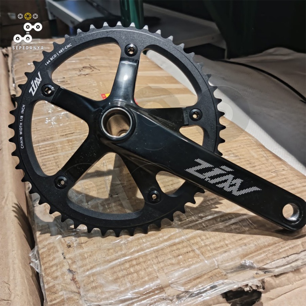 Zinn Crankset Crank Set 48T 48 T HT2 Hollow Tech 2 BCD 144mm 144 mm Arm 165mm 165 mm Singe Speed pen