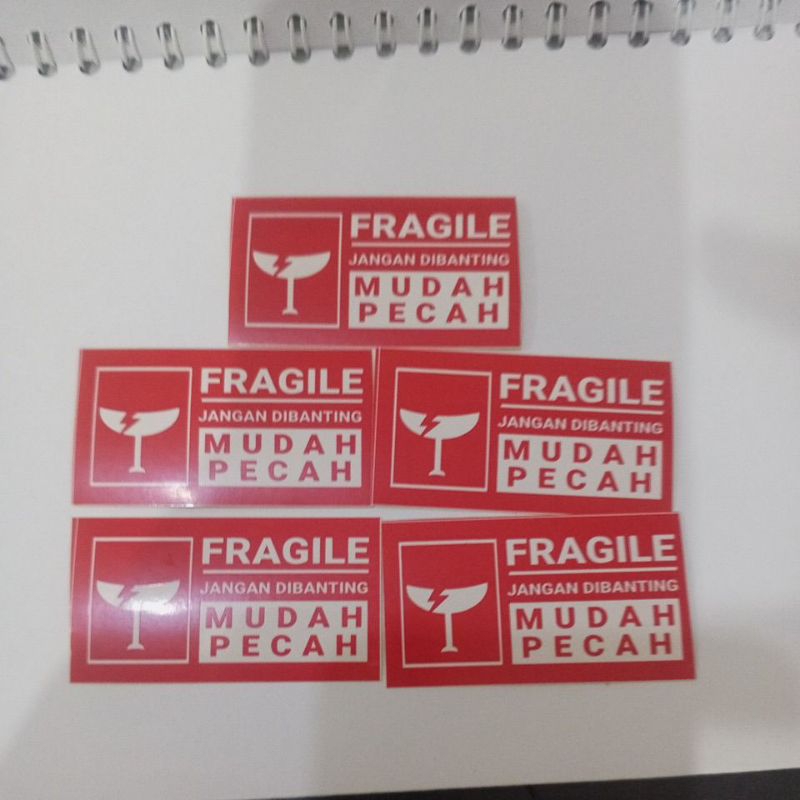 

5 pcs Sticker FRAGILE Jangan Dibanting Mudah Pecah