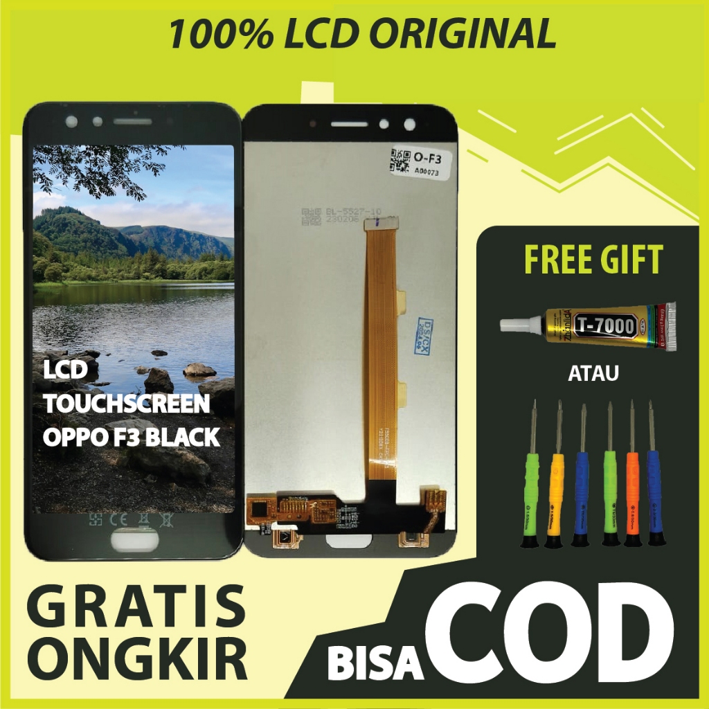 【ORIGINAL 100%】LCD TOUCHSCREEN OPPO F3 BLACK FULLSET TOUCHSCREEN / ORIGINAL100%