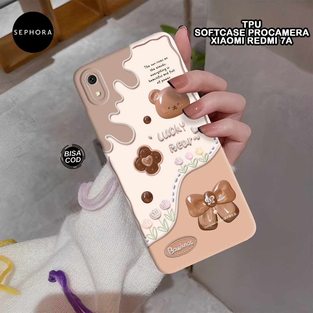 Softcase Xiaomi Redmi 7A Terbaru - Fashion Case Bear Cute - Case Xiaomi Redmi 7A - Case Pro Camera -