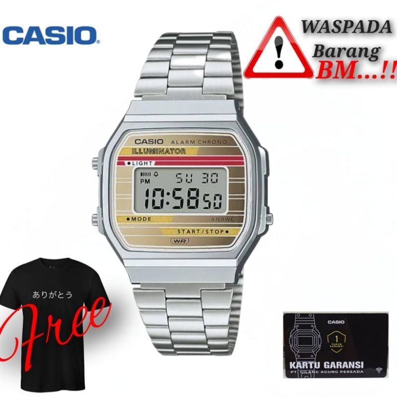 Jam tangan casio A168WEHA-9ADF / Casio general A168weha-9 a168