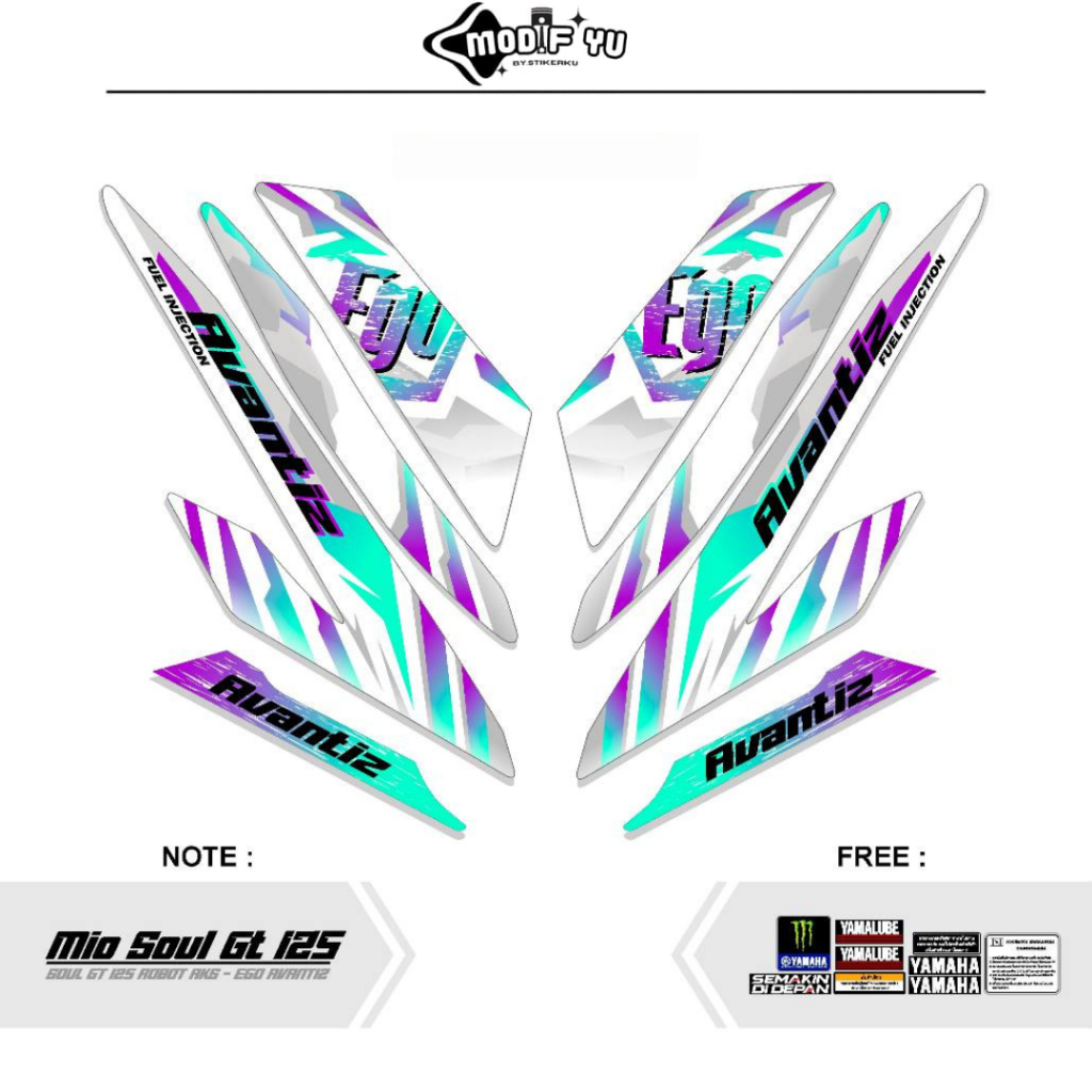 STRIPING MIO SOUL GT 125 MOTIF 58 / STIKER MIO SOUL GT 125 / VARIASI SOUL GT 125 / MODIFYU STIKER VA