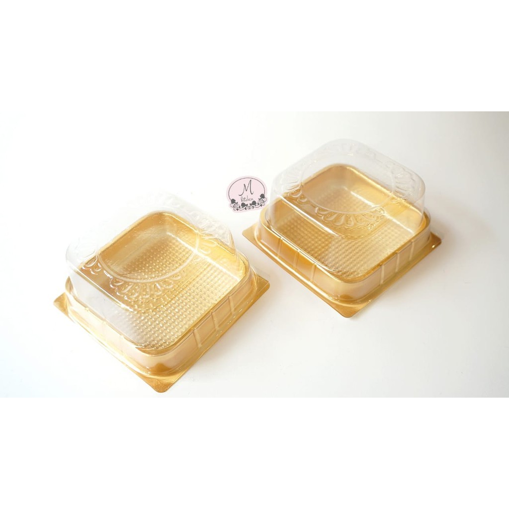 Tray Mika Mooncake Gold 125gr + Tutup  (Tray Single (B) w/TOP 125gr (pak)