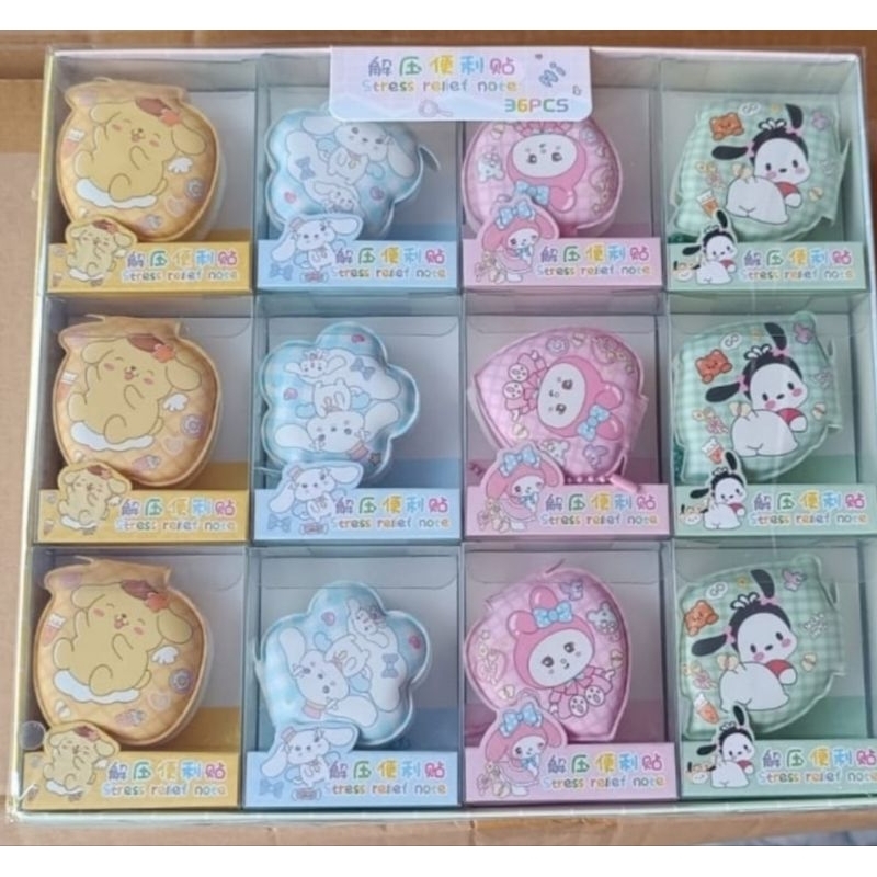 

36pcs Note Bantal Motif Set Sanrio -- Note Kecil - Buku Memo Unik