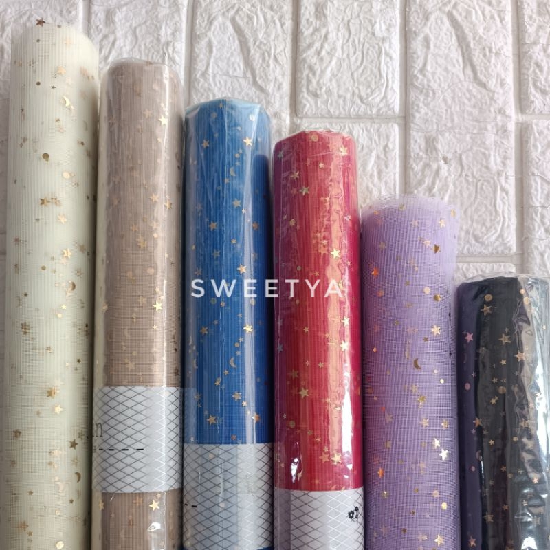 Kain tile buket motif bulan bintang (50*50)