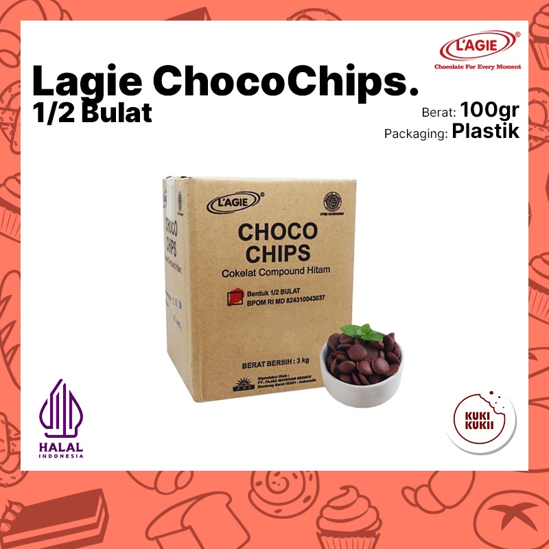 

Choco Chips Lagie 1/2 bulat 100gr | Lagie Choco Chip 100 gr