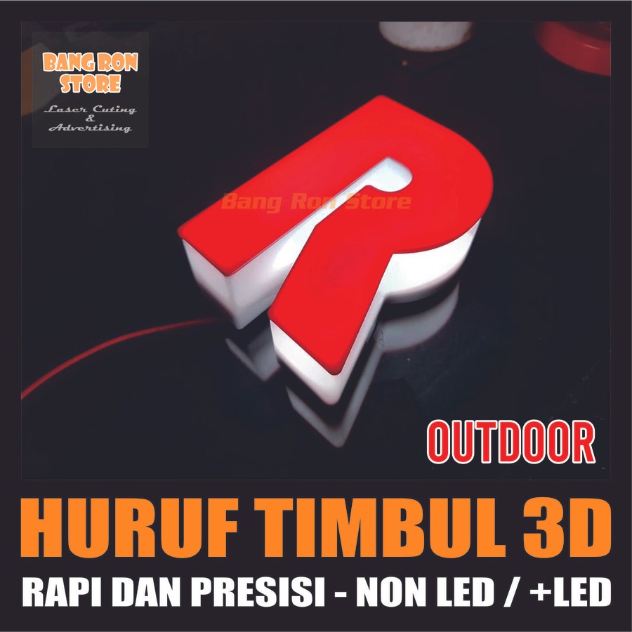 Huruf Timbul Menyala - Letter Timbul Led - Huruf Akrilik Custom Led