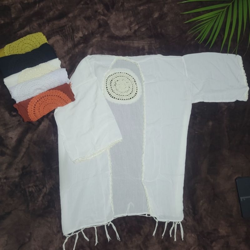 Cardigan bali kombinasi rajut