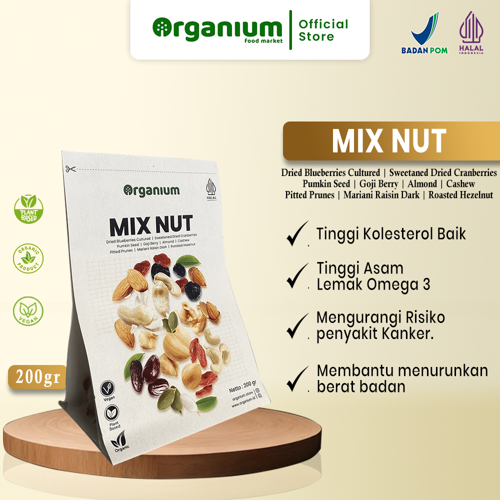 

Organium Snack Mix Nut , Cemilan Sehat Kacang dan Biji-BIjian 200g