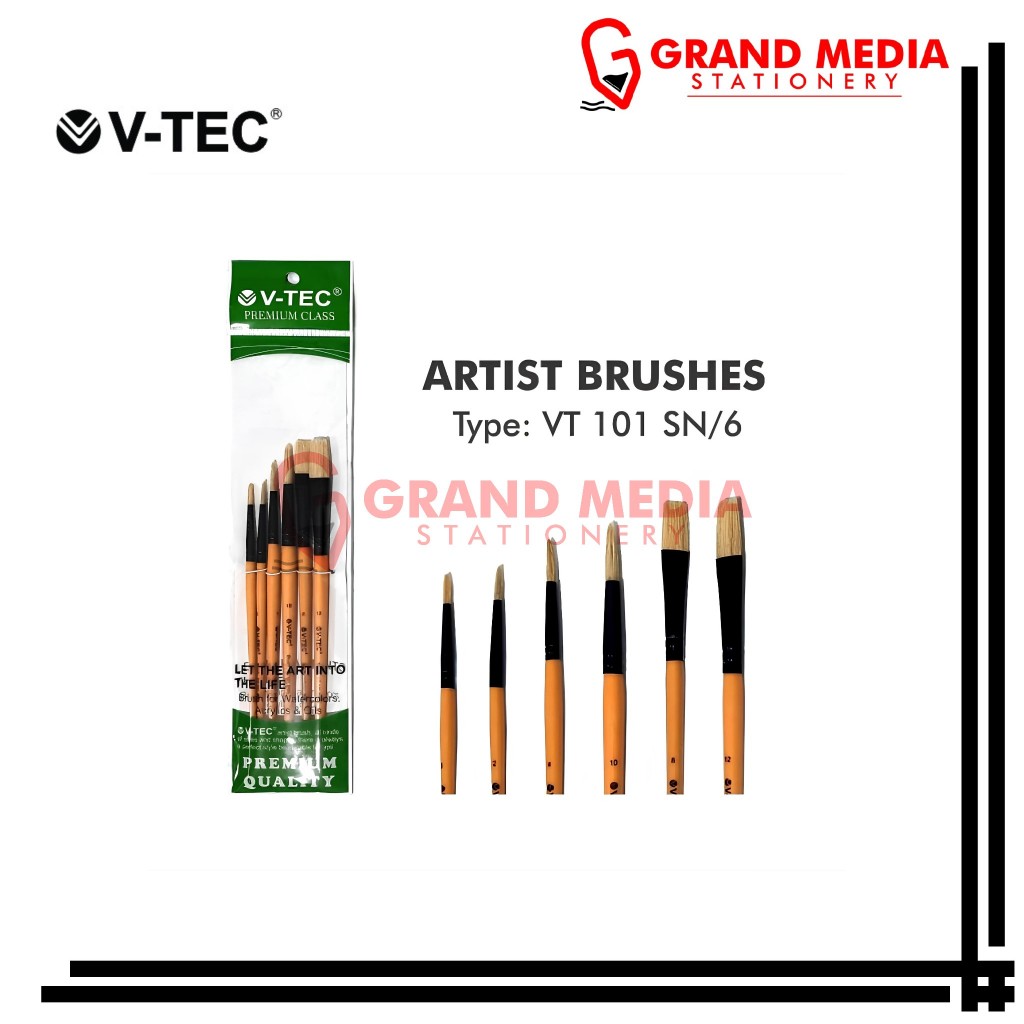 

[GRAND MEDIA] KUAS CAT AIR / CAT MINYAK / BRUSH / LUKIS / ACRYLIC / V-TEC VT-101SN/6
