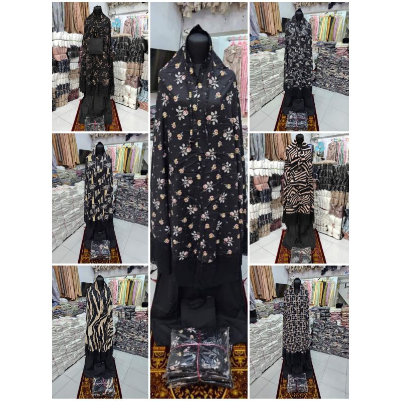MUKENA RAYON HITAM RESLETING, MUKENA DASAR HITAM MOTIF, MUKENA 2IN 1 RENDAH HITAM MUkena PREMIUM MUK