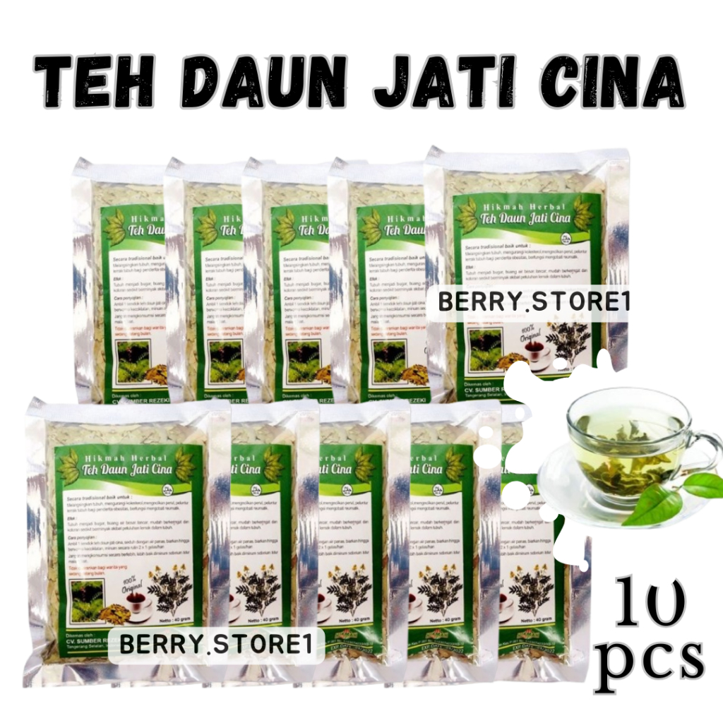 

(COD) Teh Daun Jati Cina 10pcs / 100% alami Teh Herbal Teh Pelangsing Penurun Berat Badan