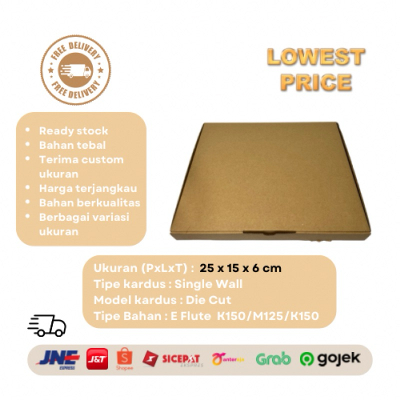 

Kardus Uk 25 x 15 x 6 CM Die Cut