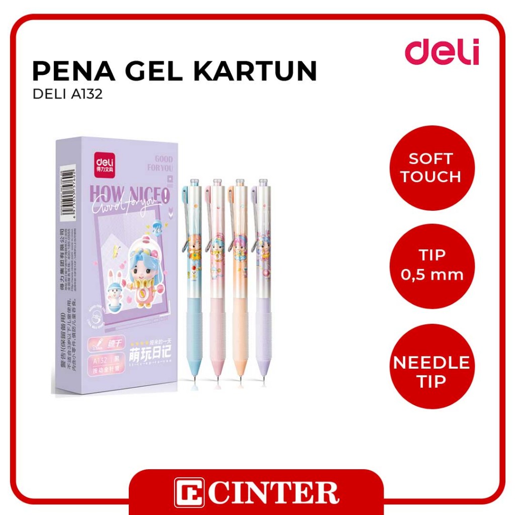 

DELI - PENA / PULPEN GEL KARTUN RETRACTABLE A132 0.5MM HITAM