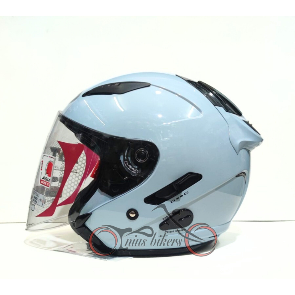 Helm Kyt Galaxy Flat R Solid - Helm Half Face KYT BIRU PASTEL