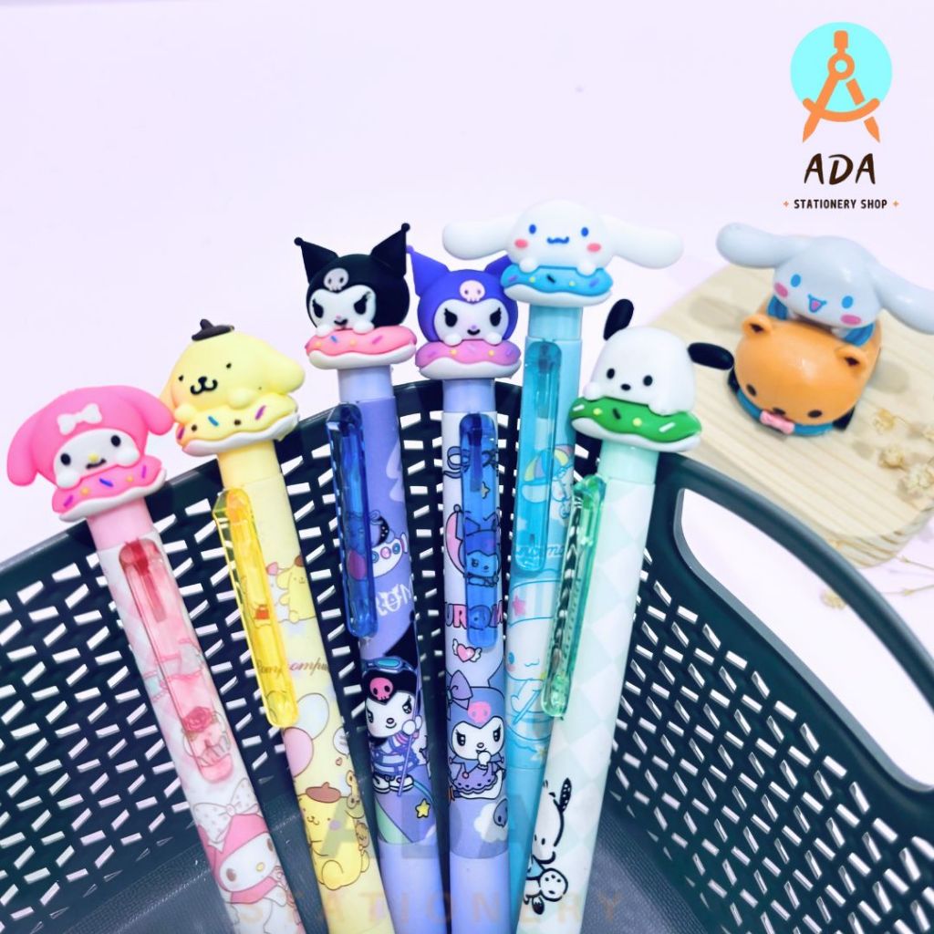 

(1pc) pulpen klik kepala sanrio /krd-0567/bolpen lucu/pen cetek