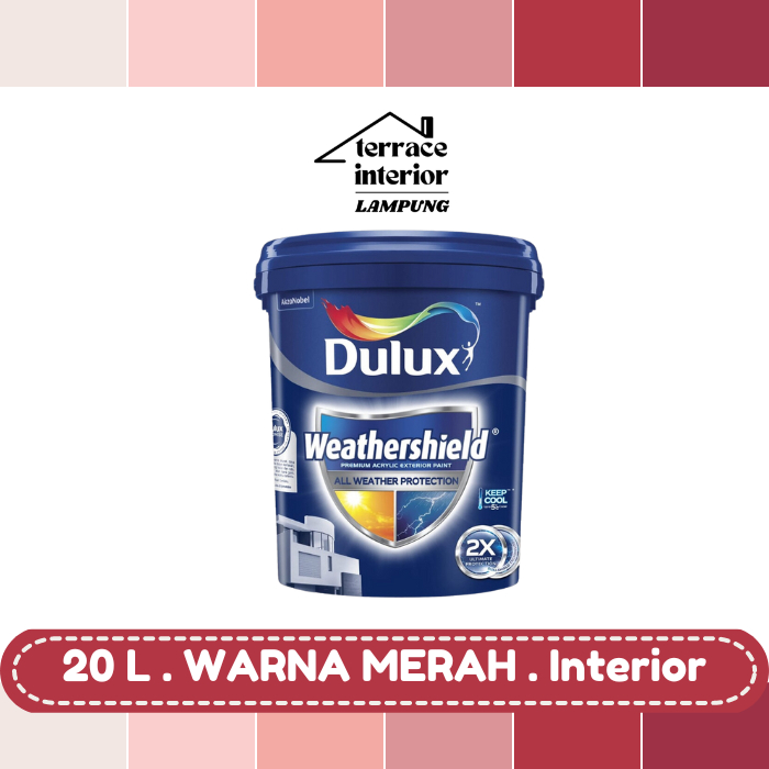 Cat Tembok Dulux Weathershield Exterior 20 L Merah Semi Gloss