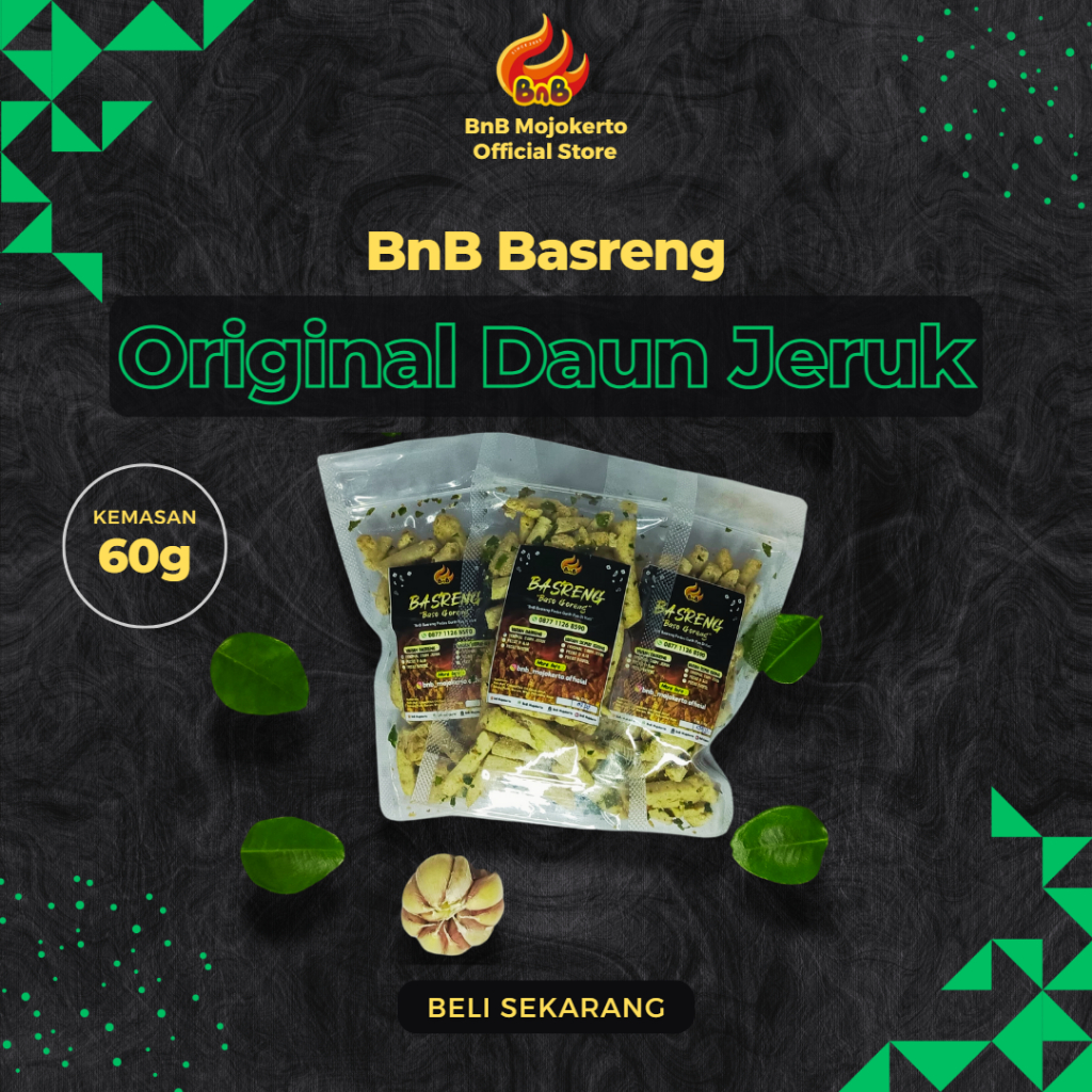 

BnB Basreng - Fresh Aroma Daun Jeruk - Original Daun Jeruk , Semua Varian Kemasan, Pedas Gurih Pas di Hati