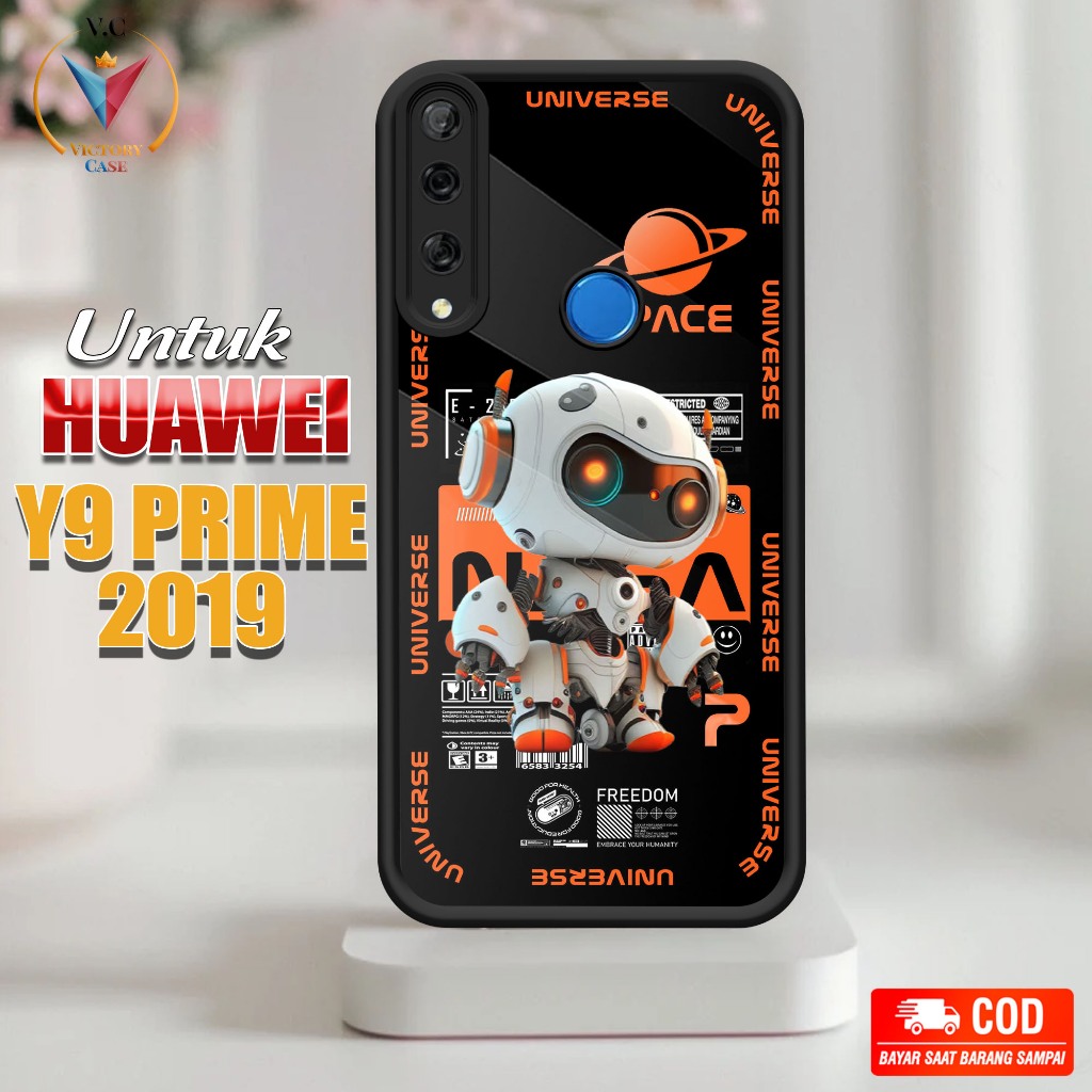Case Hp Softcase glossy For HUAWEI Y9 PRIME 2019 ASTRONOT silikon Glass Casing Handphone Premium