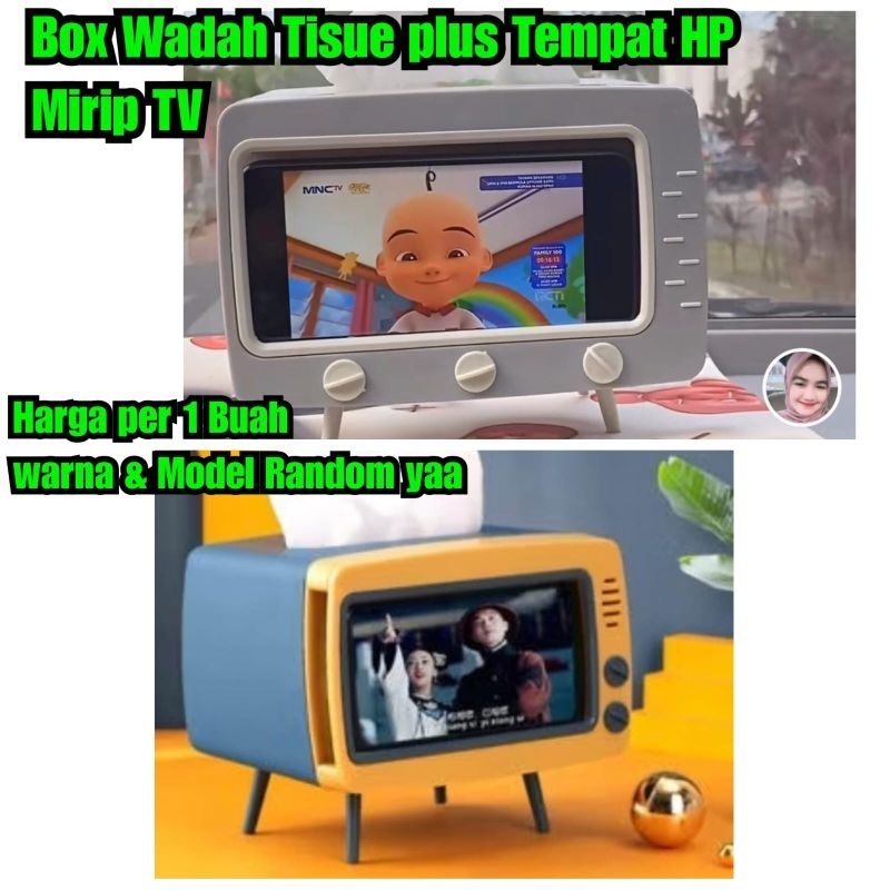 Box tissue plus wadah hp mirip tv box tisu HP nonton di mobil rumah dll