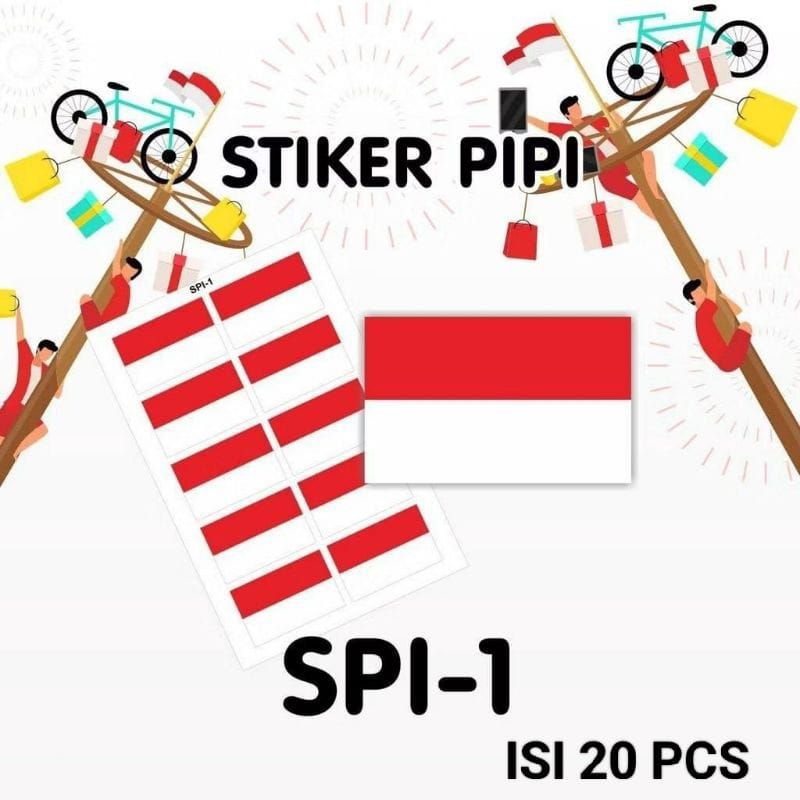 

STIKER PIPI ISI 20PCS / STIKER BENDERA MERAH PUTIH/ KEMERDEKAAN INDONESIA/PERAYAAN 17 AGUSTUS (KING)