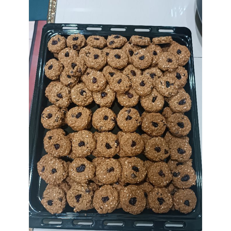 

Oatmeal Raisin Chocochips Cookies toples 350gr, 500gr & 1000gr