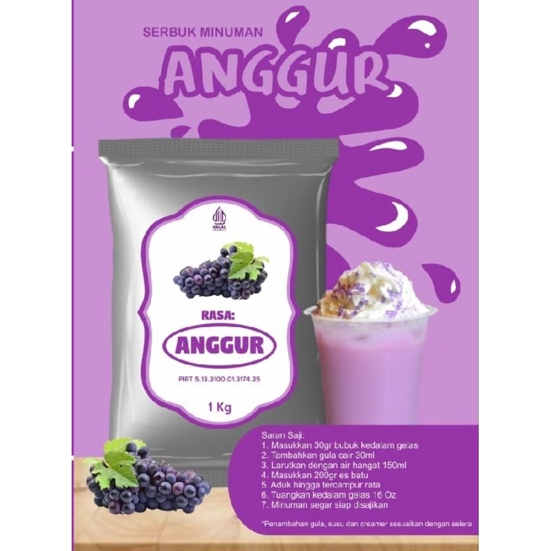 

Serbuk minuman powder MGNTE dengan 2 varian rasa bluebery dan ice mint